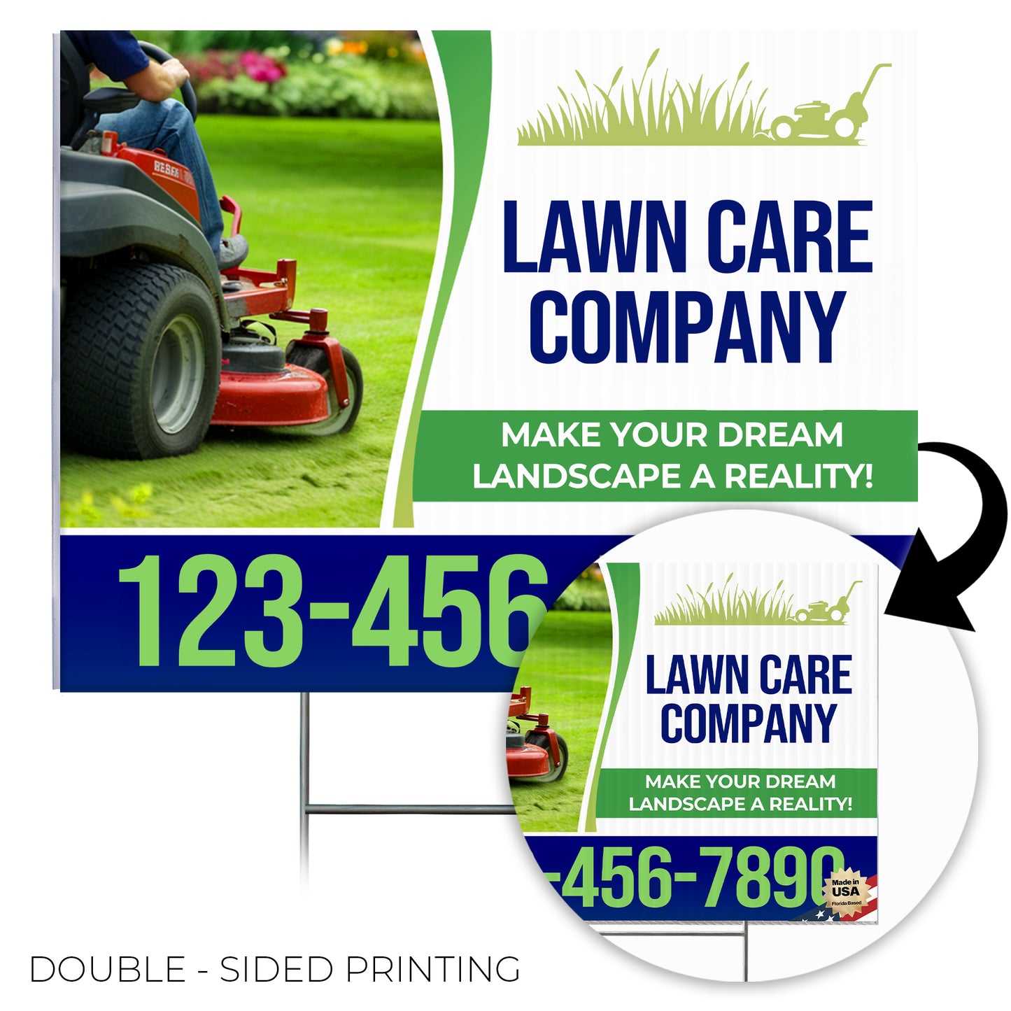 Lawn Care Services Yard Sign Design 5 -  BFS-LC-24x18-DS-D5-BFS-LC-24x18-SS-D5