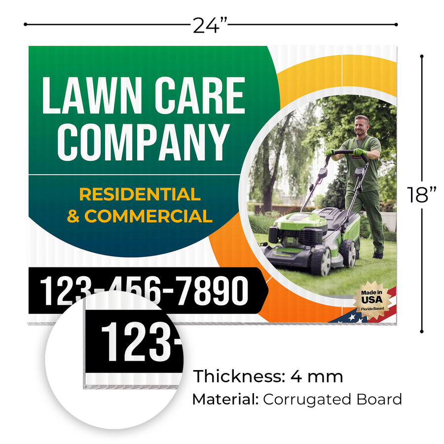 Lawn Care Services Yard Sign Design 6 -  BFS-LC-24x18-DS-D6-BFS-LC-24x18-SS-D6