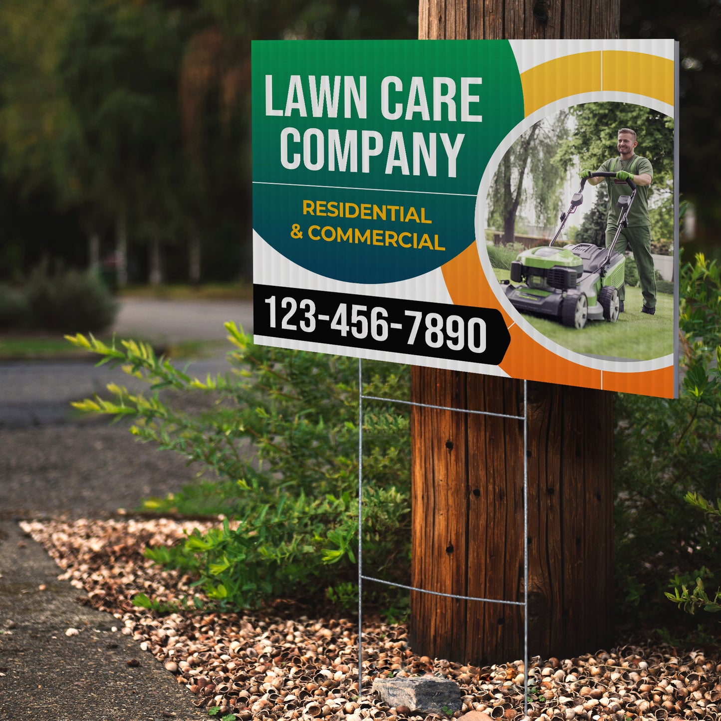 Lawn Care Services Yard Sign Design 6 -  BFS-LC-24x18-DS-D6-BFS-LC-24x18-SS-D6