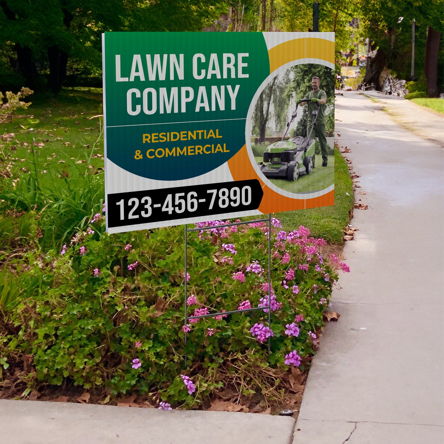 Lawn Care Services Yard Sign Design 6 -  BFS-LC-24x18-DS-D6-BFS-LC-24x18-SS-D6