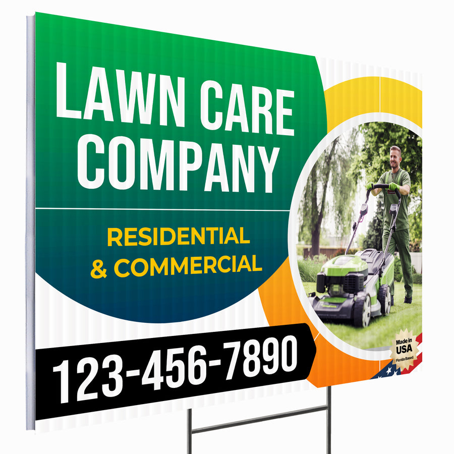 Lawn Care Services Yard Sign Design 6 -  BFS-LC-24x18-DS-D6-BFS-LC-24x18-SS-D6