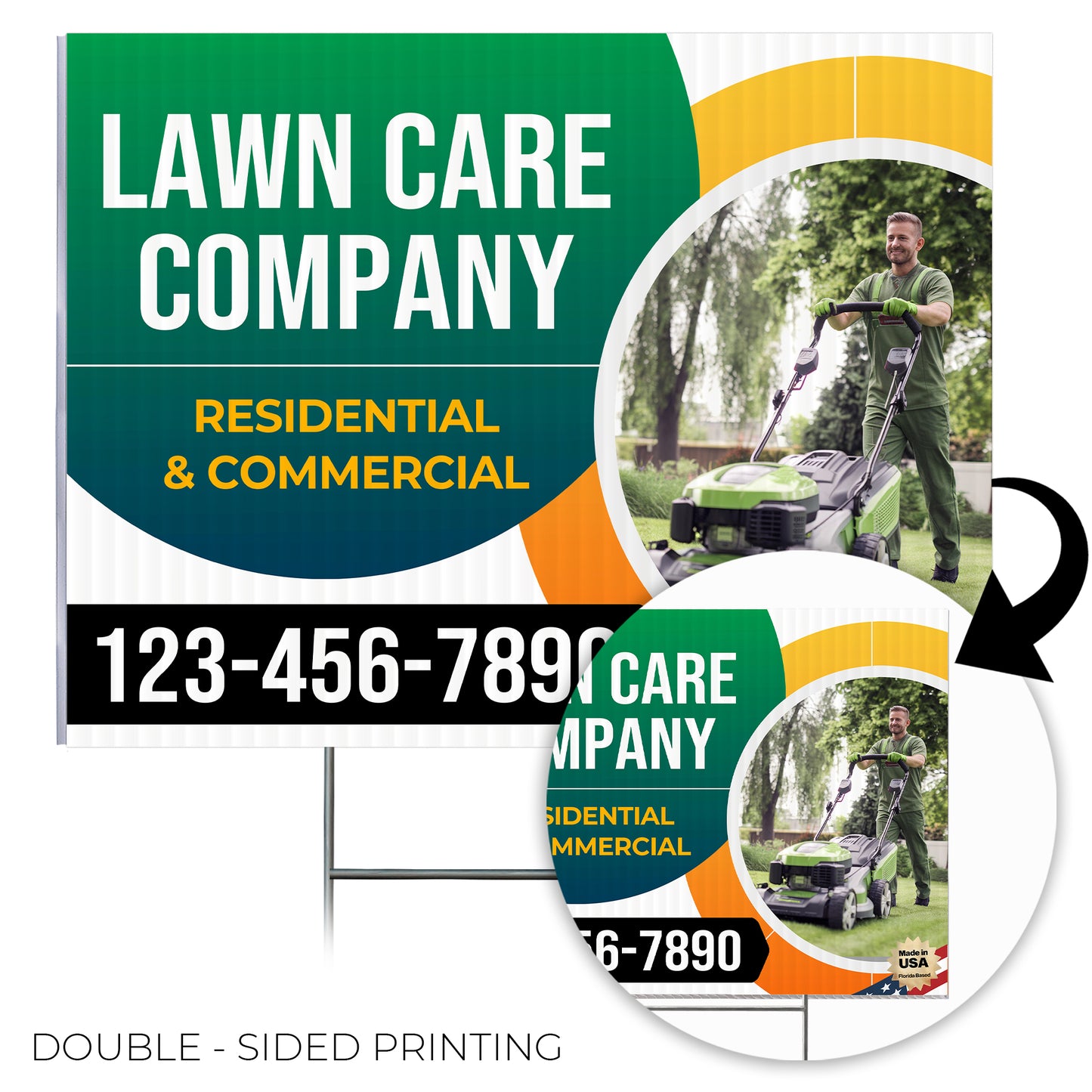 Lawn Care Services Yard Sign Design 6 -  BFS-LC-24x18-DS-D6-BFS-LC-24x18-SS-D6