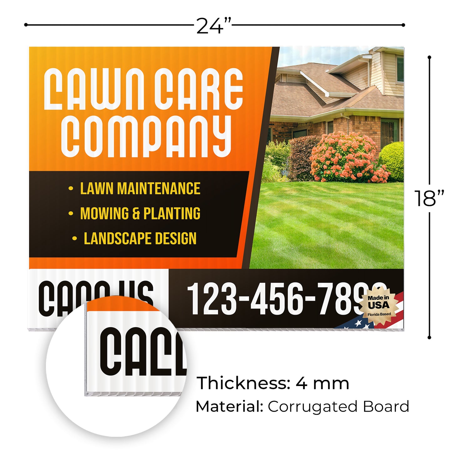 Lawn Care Services Yard Sign Design 7 -  BFS-LC-24x18-DS-D7-BFS-LC-24x18-SS-D7