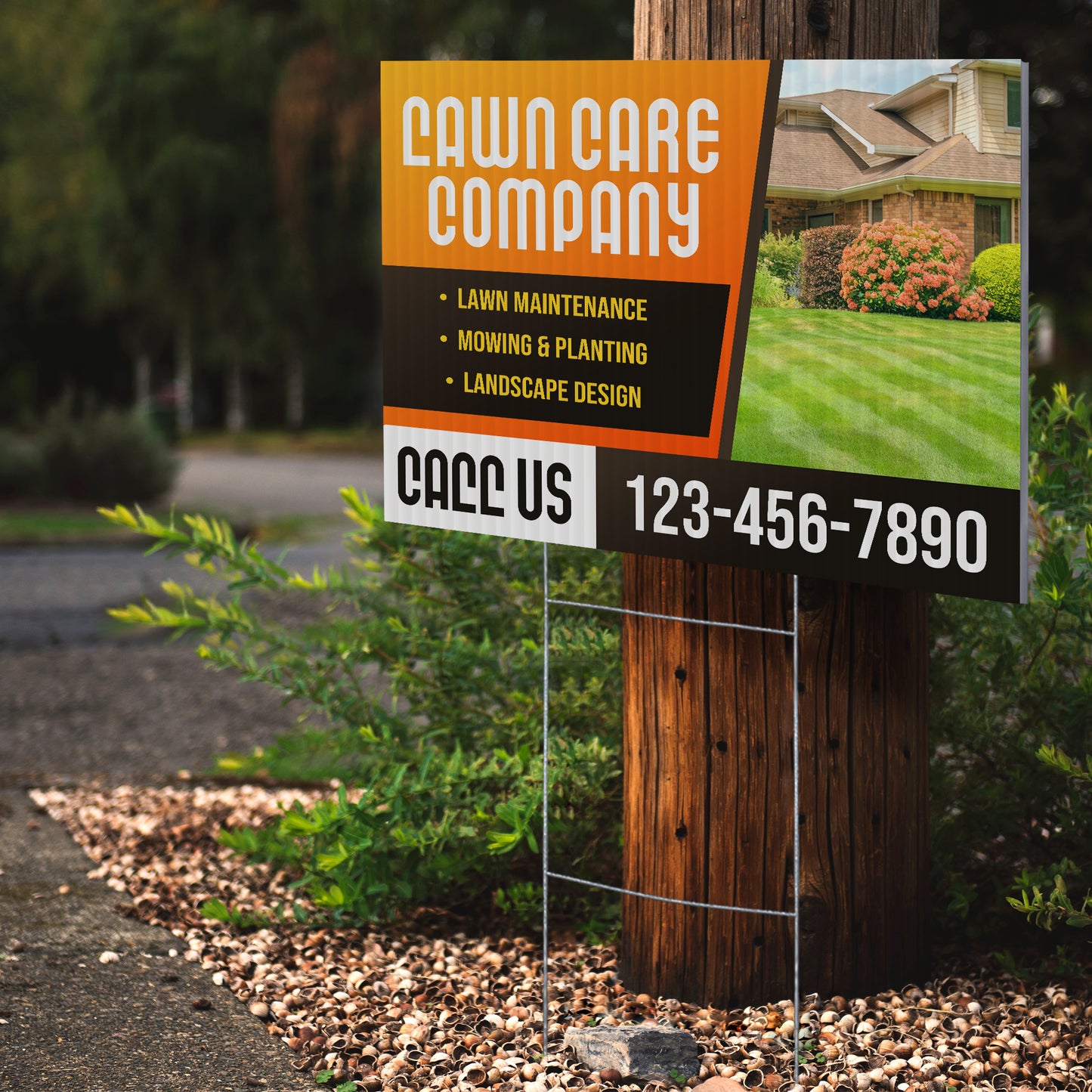 Lawn Care Services Yard Sign Design 7 -  BFS-LC-24x18-DS-D7-BFS-LC-24x18-SS-D7