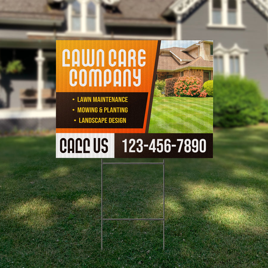 Lawn Care Services Yard Sign Design 7 -  BFS-LC-24x18-DS-D7-BFS-LC-24x18-SS-D7