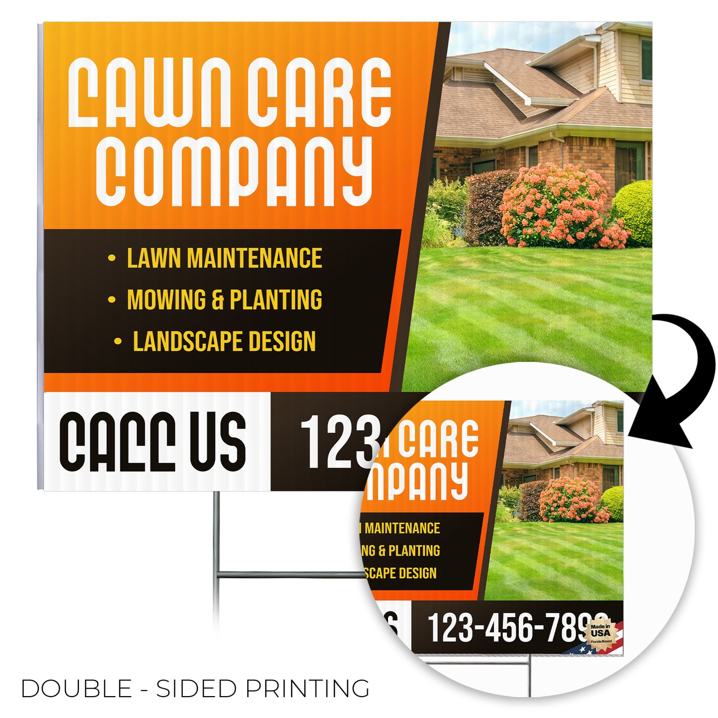 Lawn Care Services Yard Sign Design 7 -  BFS-LC-24x18-DS-D7-BFS-LC-24x18-SS-D7