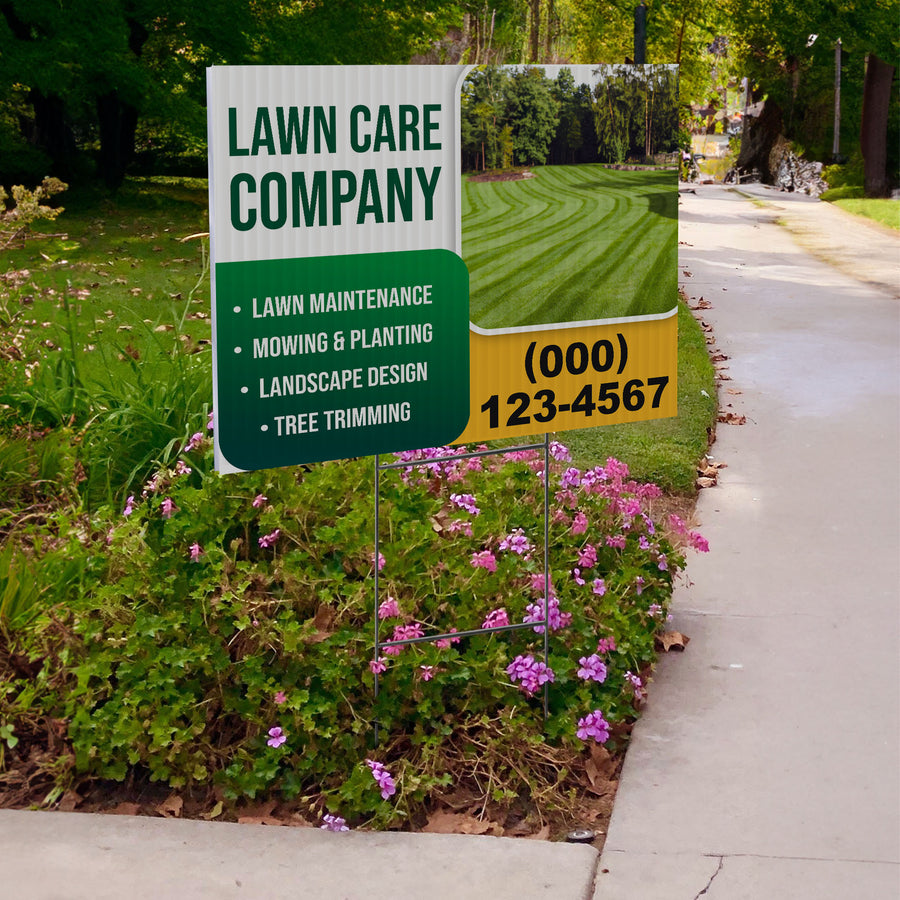 Lawn Care Services Yard Sign Design 8 -  BFS-LC-24x18-DS-D8-BFS-LC-24x18-SS-D8