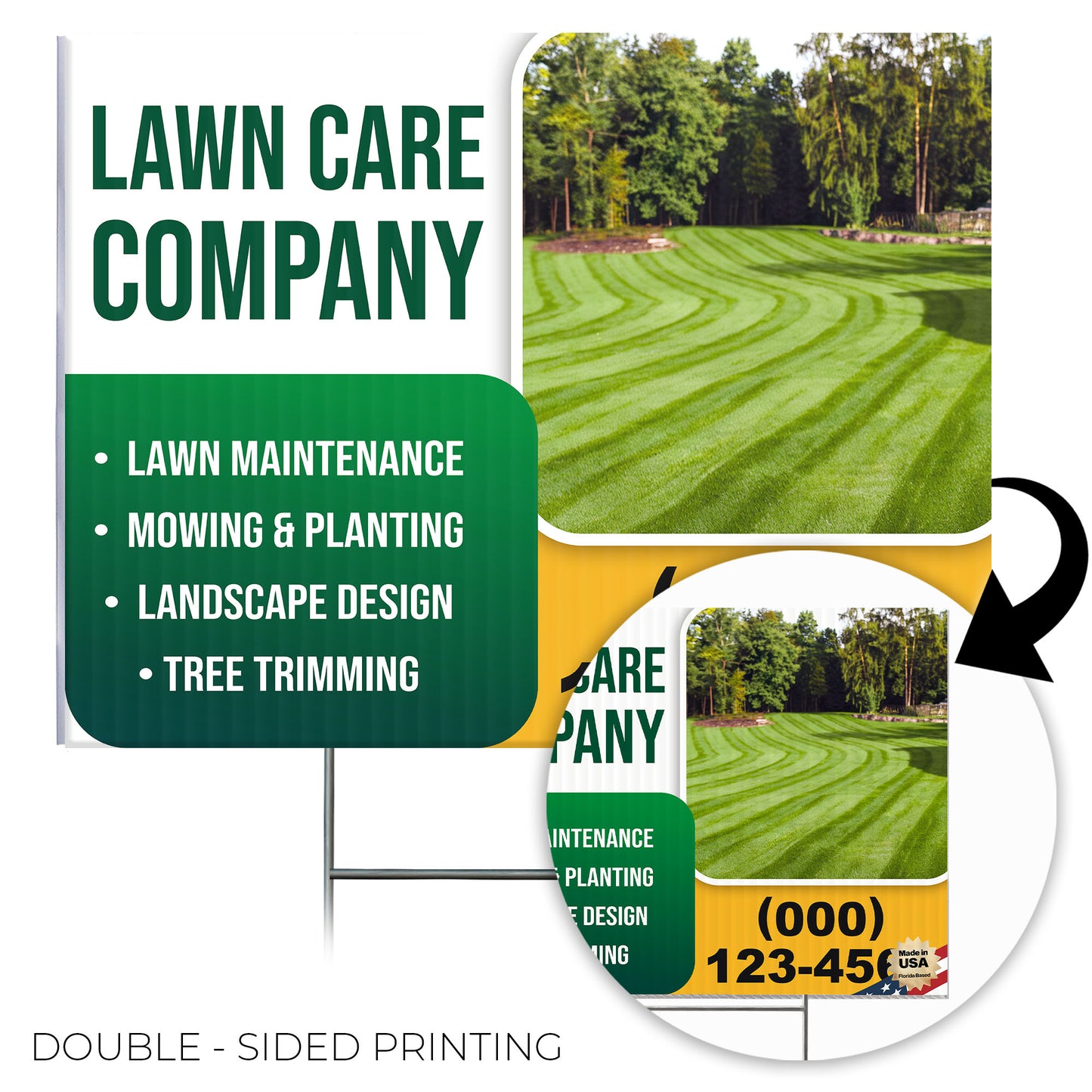 Lawn Care Services Yard Sign Design 8 -  BFS-LC-24x18-DS-D8-BFS-LC-24x18-SS-D8