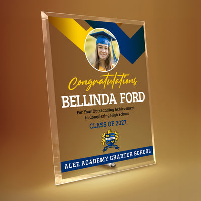 Alee Academy Charter School Glass Plaque Design 1