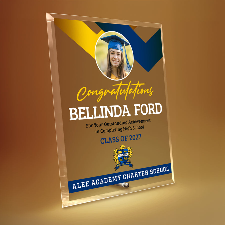 Alee Academy Charter School Glass Plaque Design 1