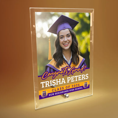 New Beginnings High School Glass Plaque Design 2