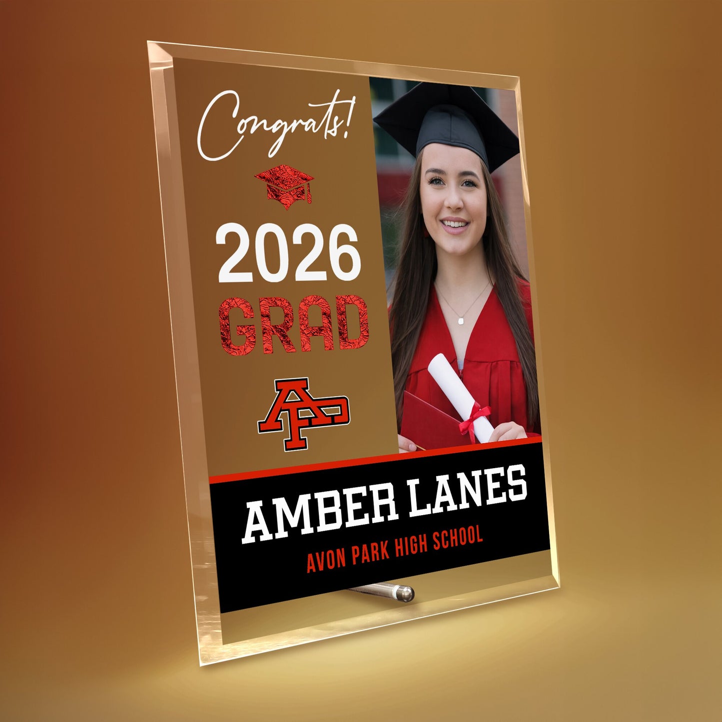 Avon Park High School Glass Plaque Design 4