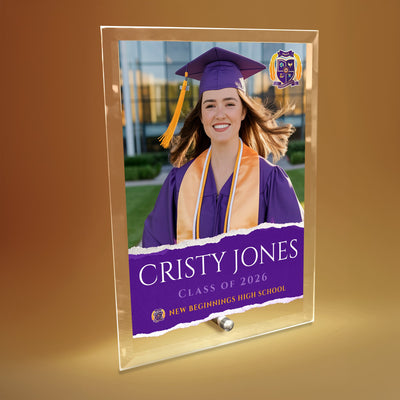 New Beginnings High School Glass Plaque Design 3