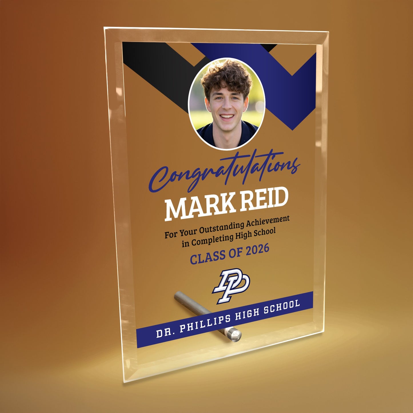 Dr. Phillips High School Glass Plaque Design 1