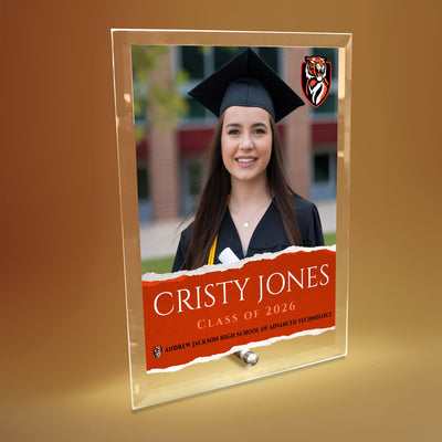 Andrew Jackson High School of Advanced Technology Glass Plaque Design 3