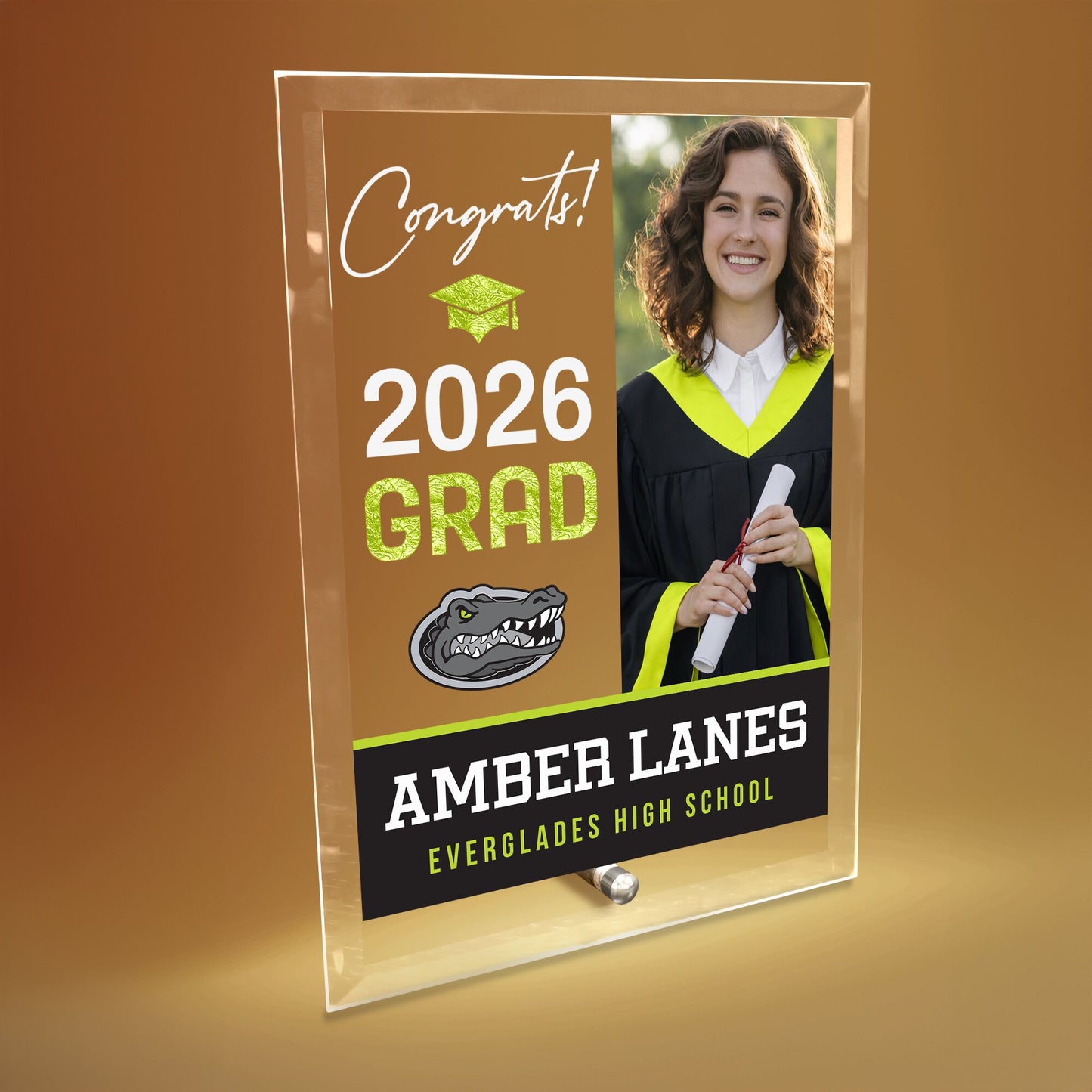 Everglades High School Glass Plaque Design 4