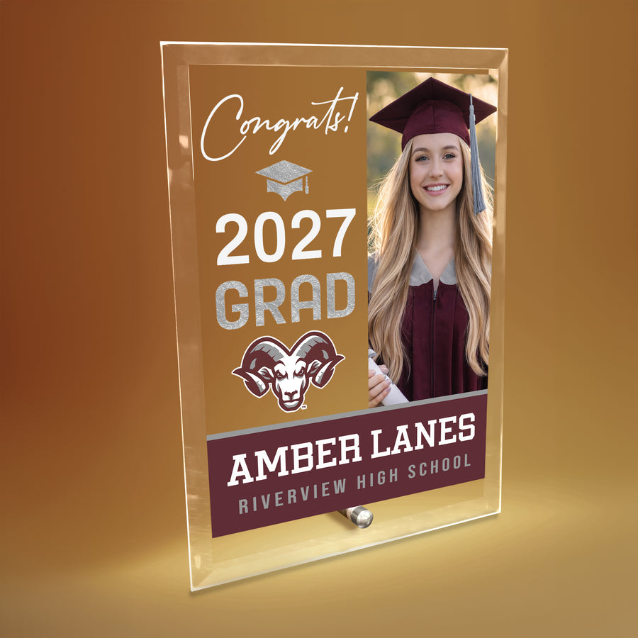 Riverview High School Glass Plaque Design 4