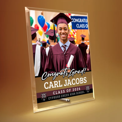 Cypress Creek High School Glass Plaque Design 2