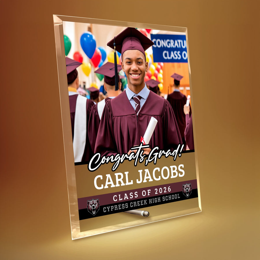 Cypress Creek High School Glass Plaque Design 2