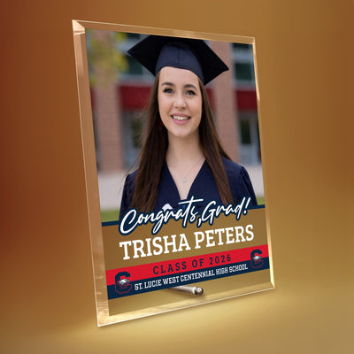 St. Lucie West Centennial High School Glass Plaque Design 2