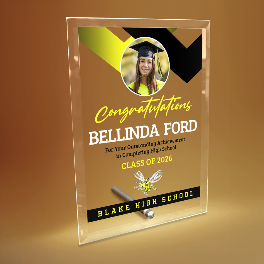 Blake High School Glass Plaque Design 1