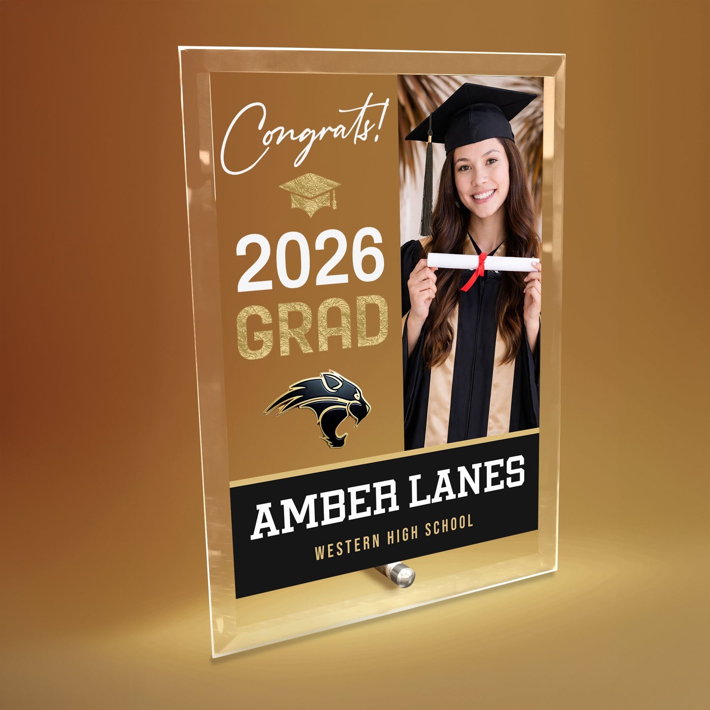 Western High School Glass Plaque Design 4
