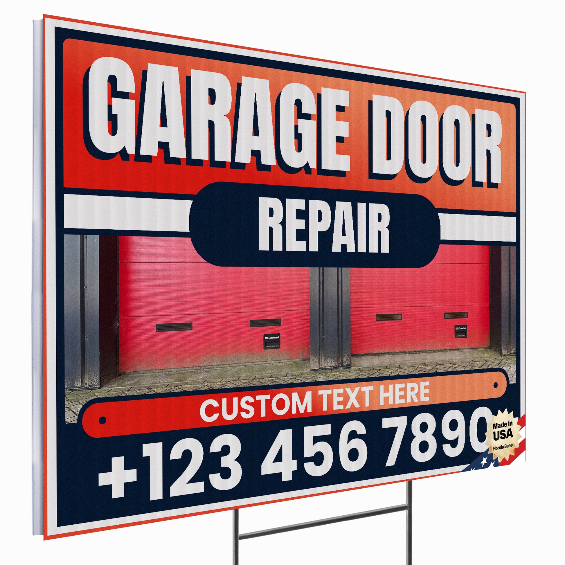 Garage Door Repair Yard Sign Design 2 -  BFS-GRGDR-24X18-DS-D2-BFS-GRGDR-24X18-SS-D2