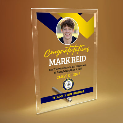 Miami High School Glass Plaque Design 1