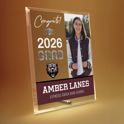 Cypress Creek High School Glass Plaque Design 4