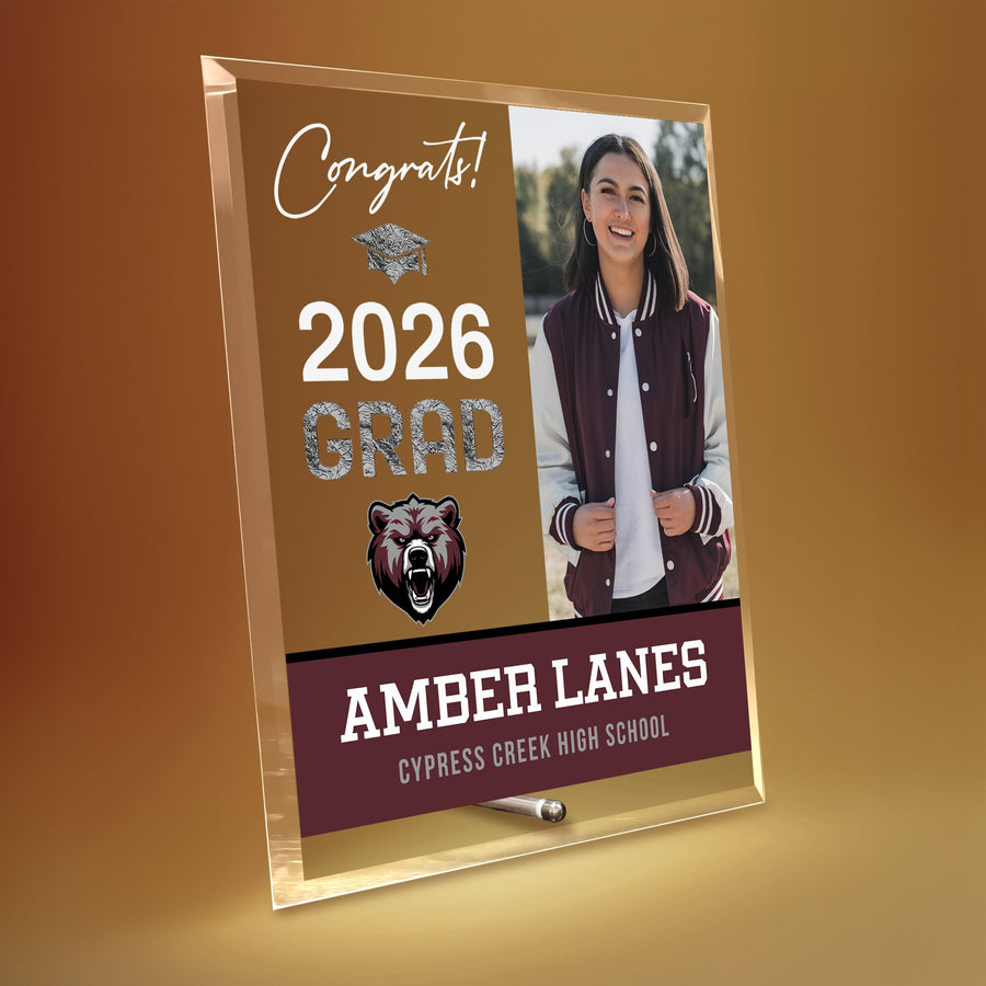 Cypress Creek High School Glass Plaque Design 4