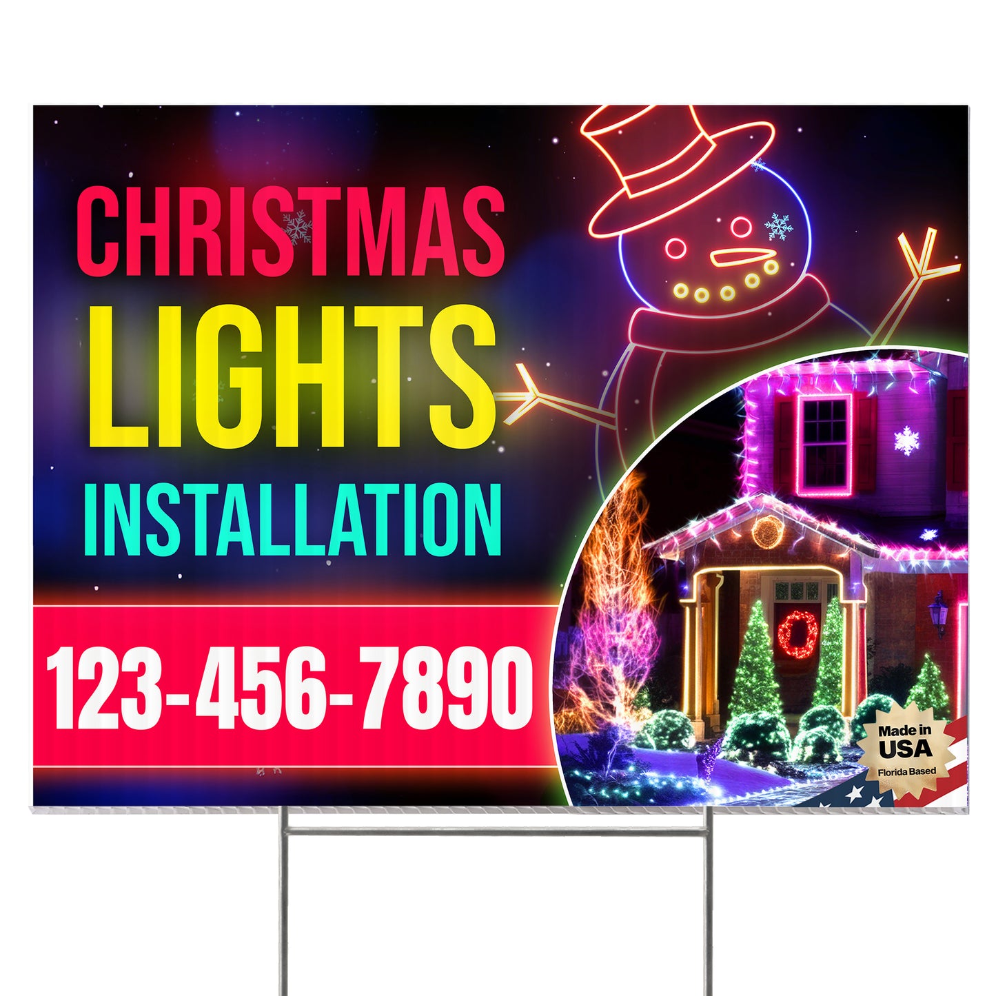 Christmas Lights Installation Yard Sign Design 8