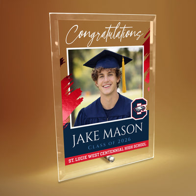St. Lucie West Centennial High School Glass Plaque Design 5