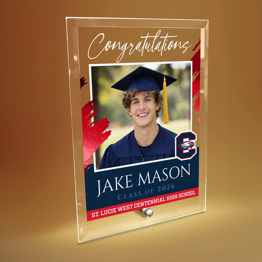 St. Lucie West Centennial High School Glass Plaque Design 5