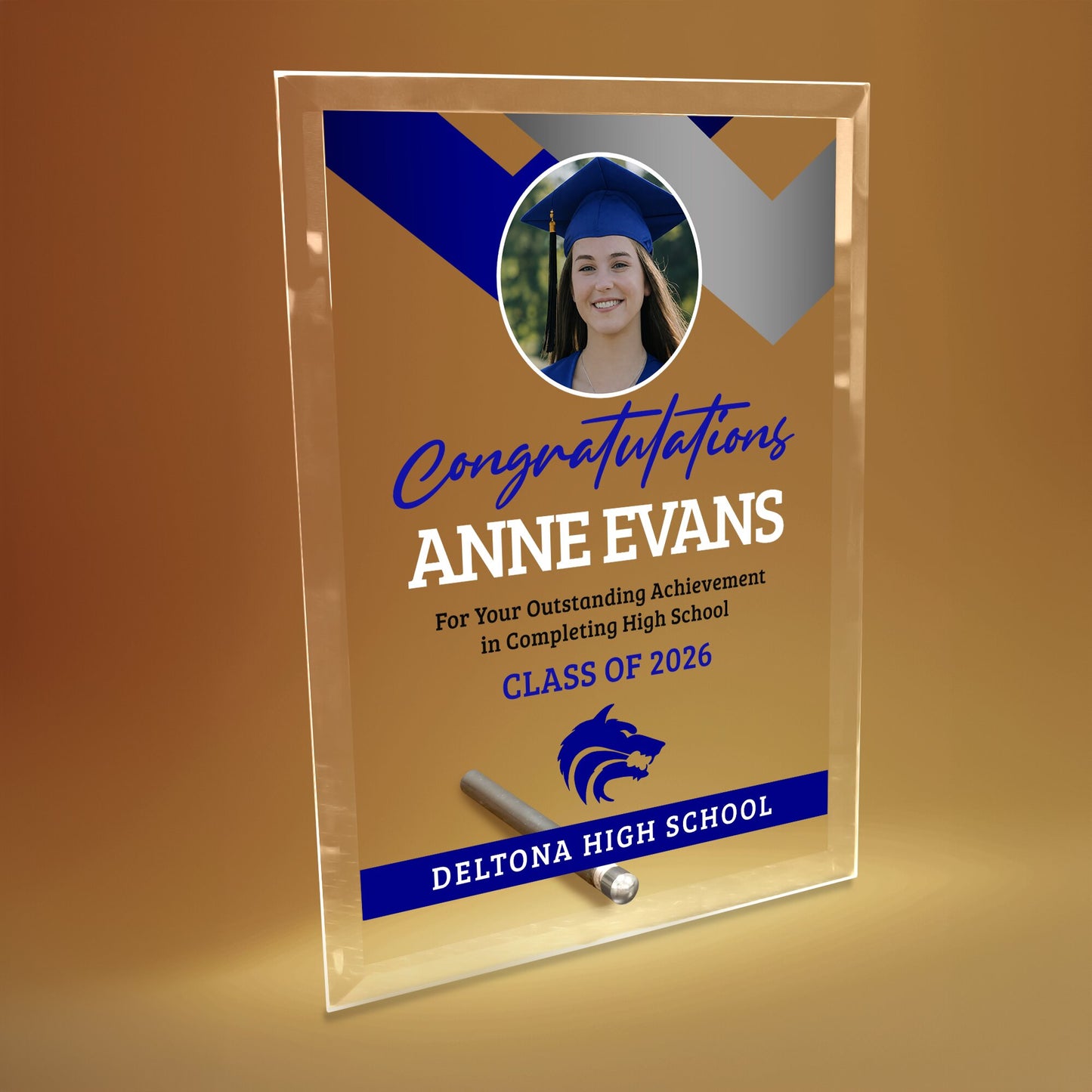 Deltona High School Glass Plaque Design 1