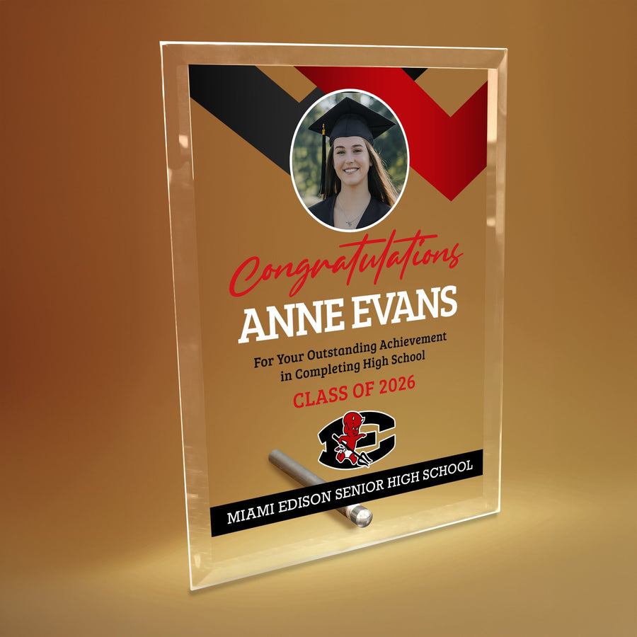 Miami Edison Senior High School Glass Plaque Design 1