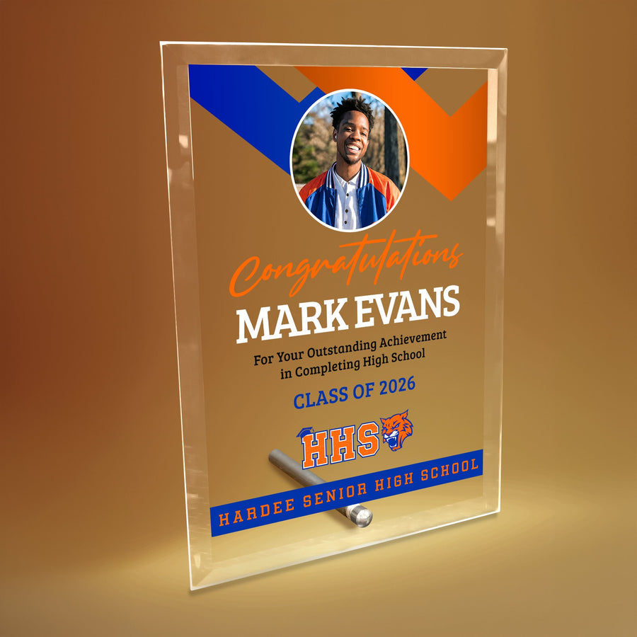 Hardee Senior High School Glass Plaque Design 1