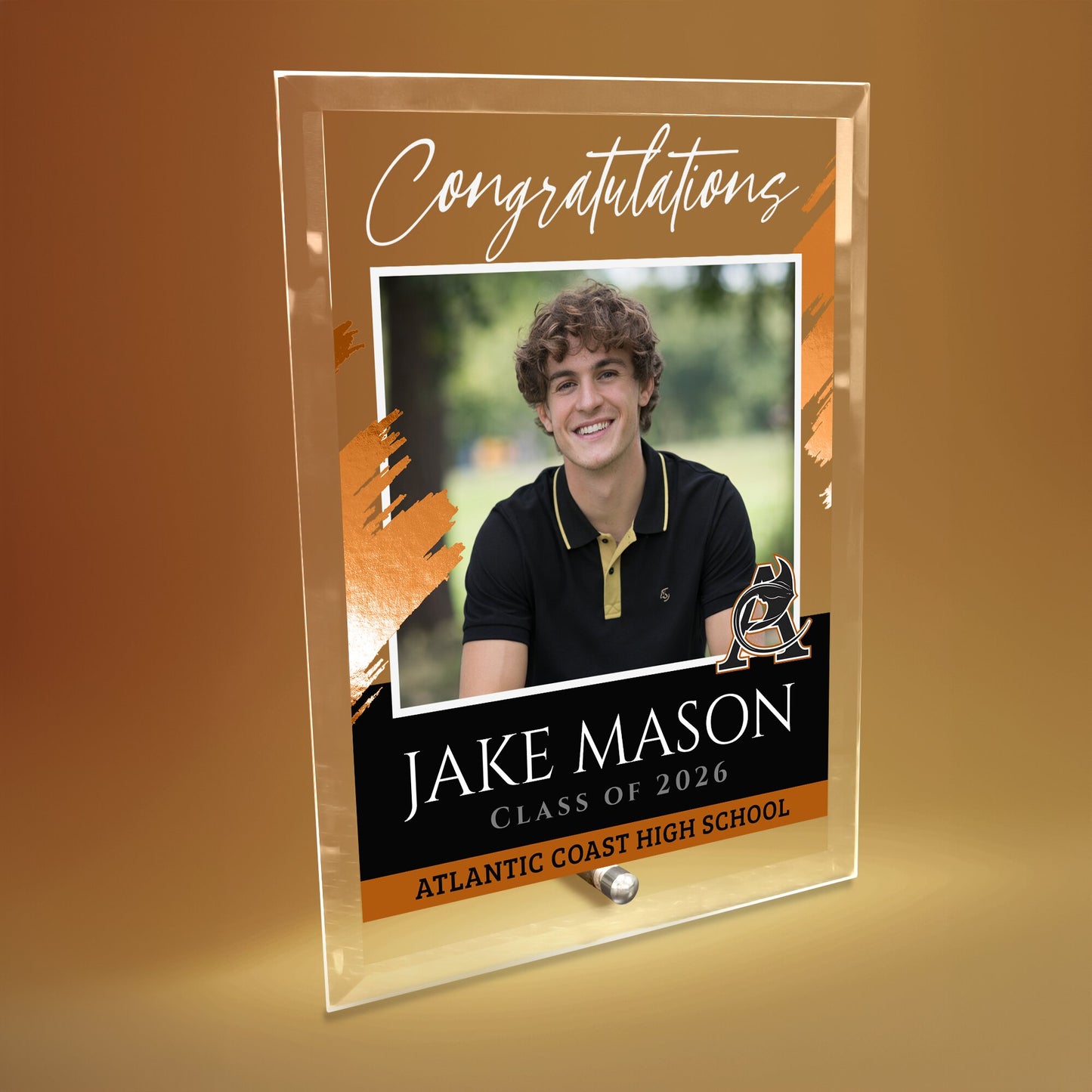 Atlantic Coast High School Glass Plaque Design 5