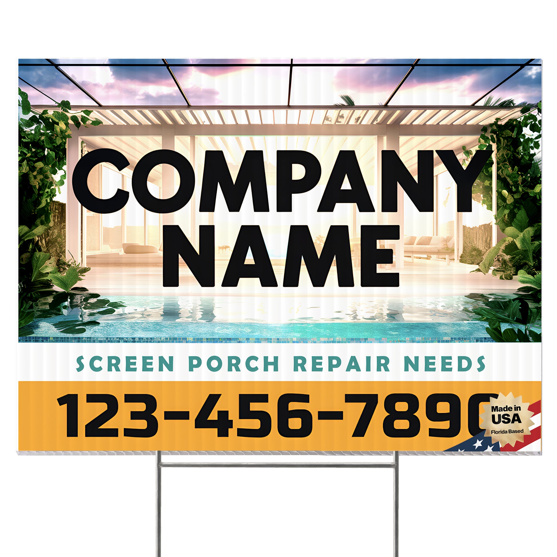Screen Porch Repair Yard Sign D3 -  BFS-SP-24x18-DS-D3-BFS-SP-24x18-SS-D3