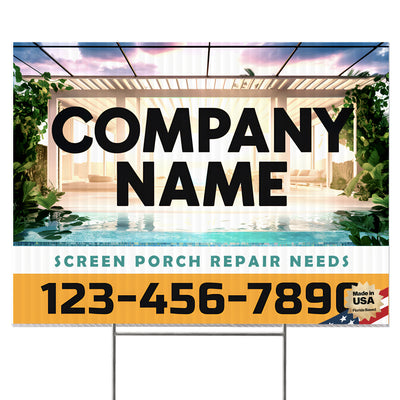 Screen Porch Repair Yard Sign D3