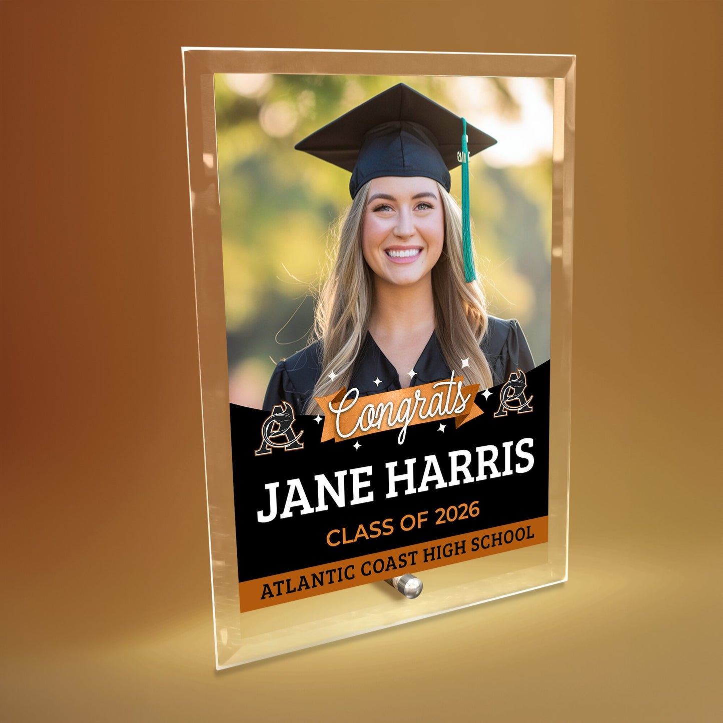 Atlantic Coast High School Glass Plaque Design 6