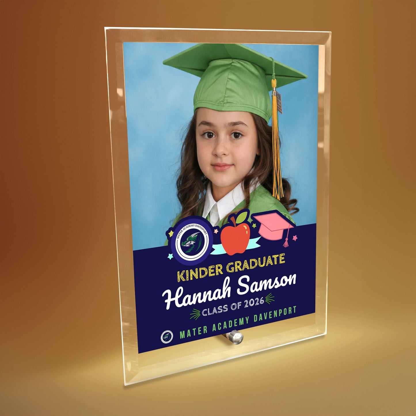 Mater Academy Davenport Kindergarten Glass Plaque Design 3