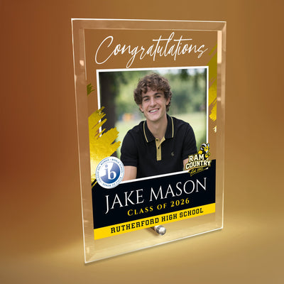 Rutherford High School Glass Plaque Design 5