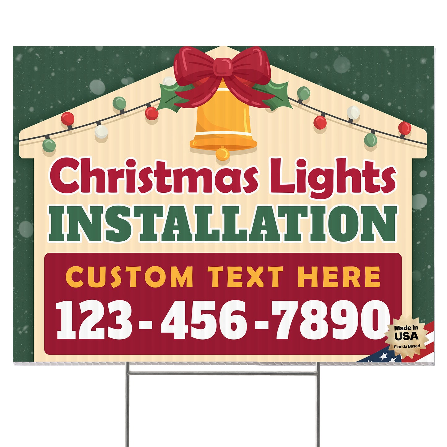 Christmas Lights Installation Yard Sign Design 3