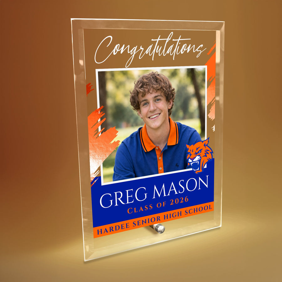 Hardee Senior High School Glass Plaque Design 5