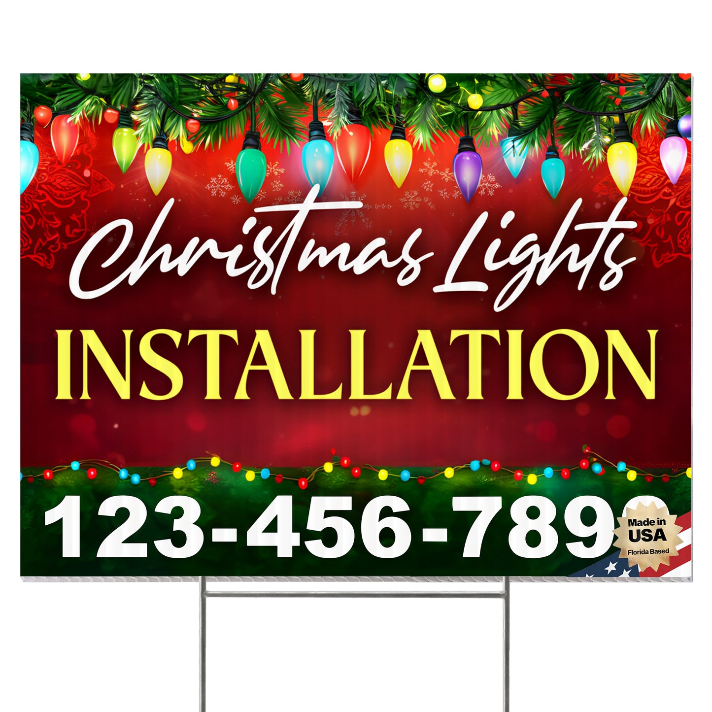 Christmas Lights Installation Yard Sign Design 7