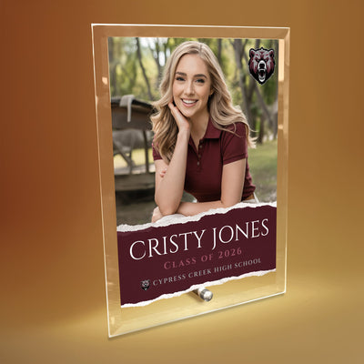Cypress Creek High School Glass Plaque Design 3