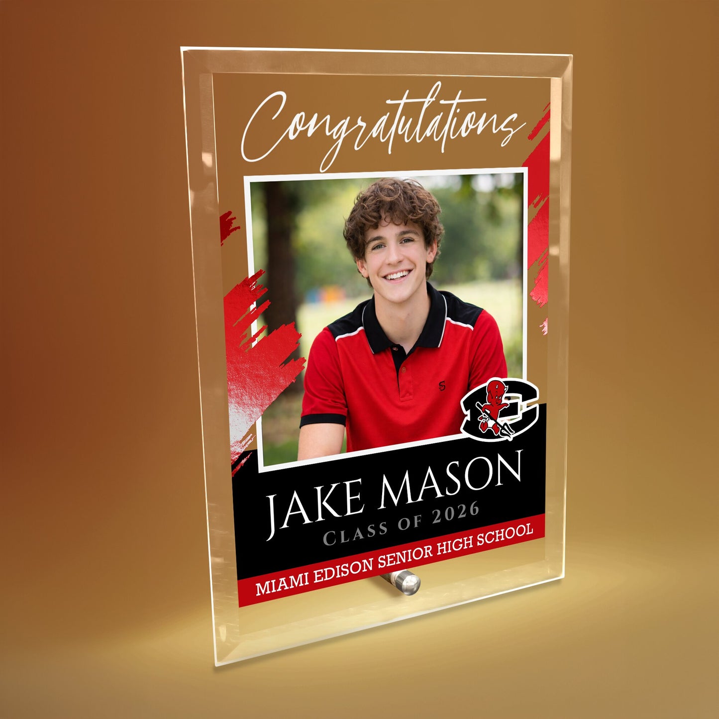 Miami Edison Senior High School Glass Plaque Design 5