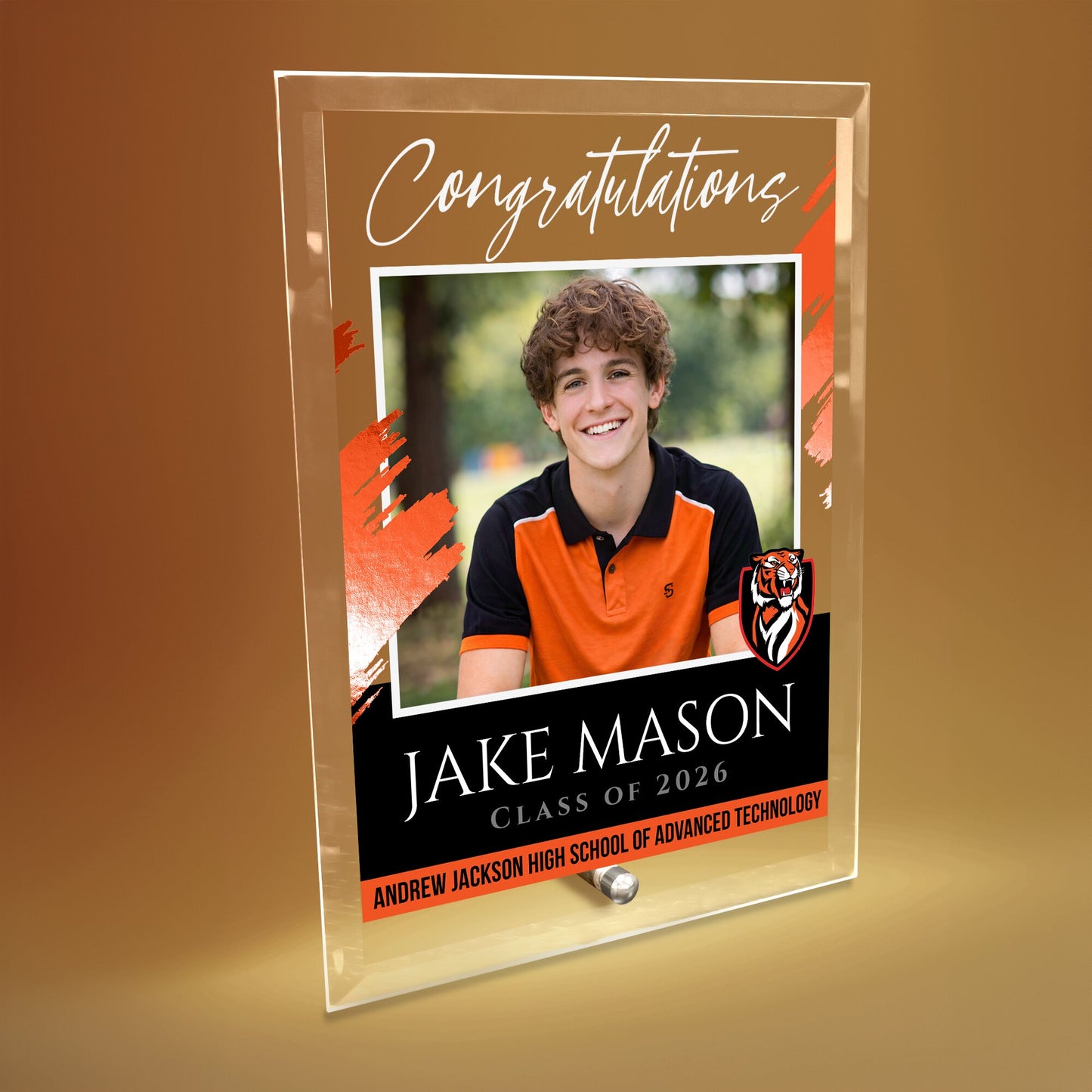 Andrew Jackson High School of Advanced Technology Glass Plaque Design 5