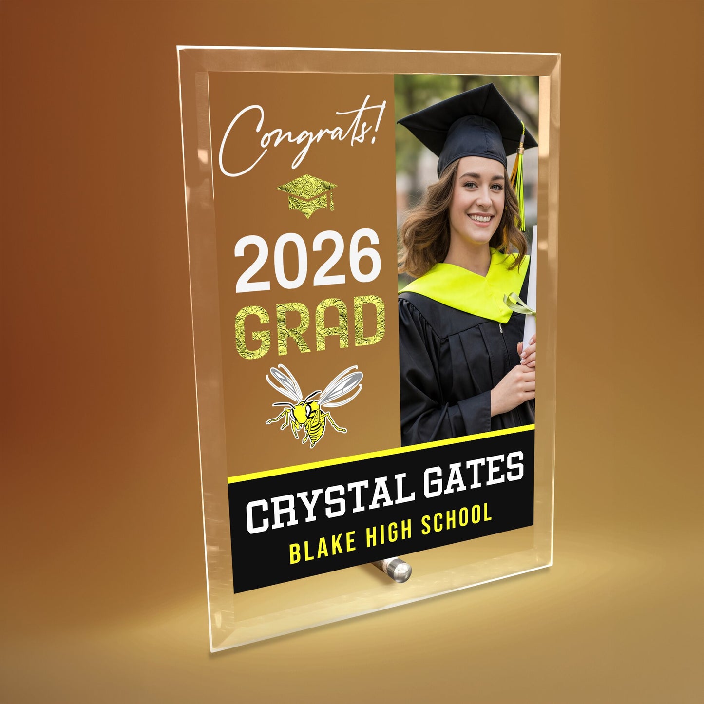 Blake High School Glass Plaque Design 4