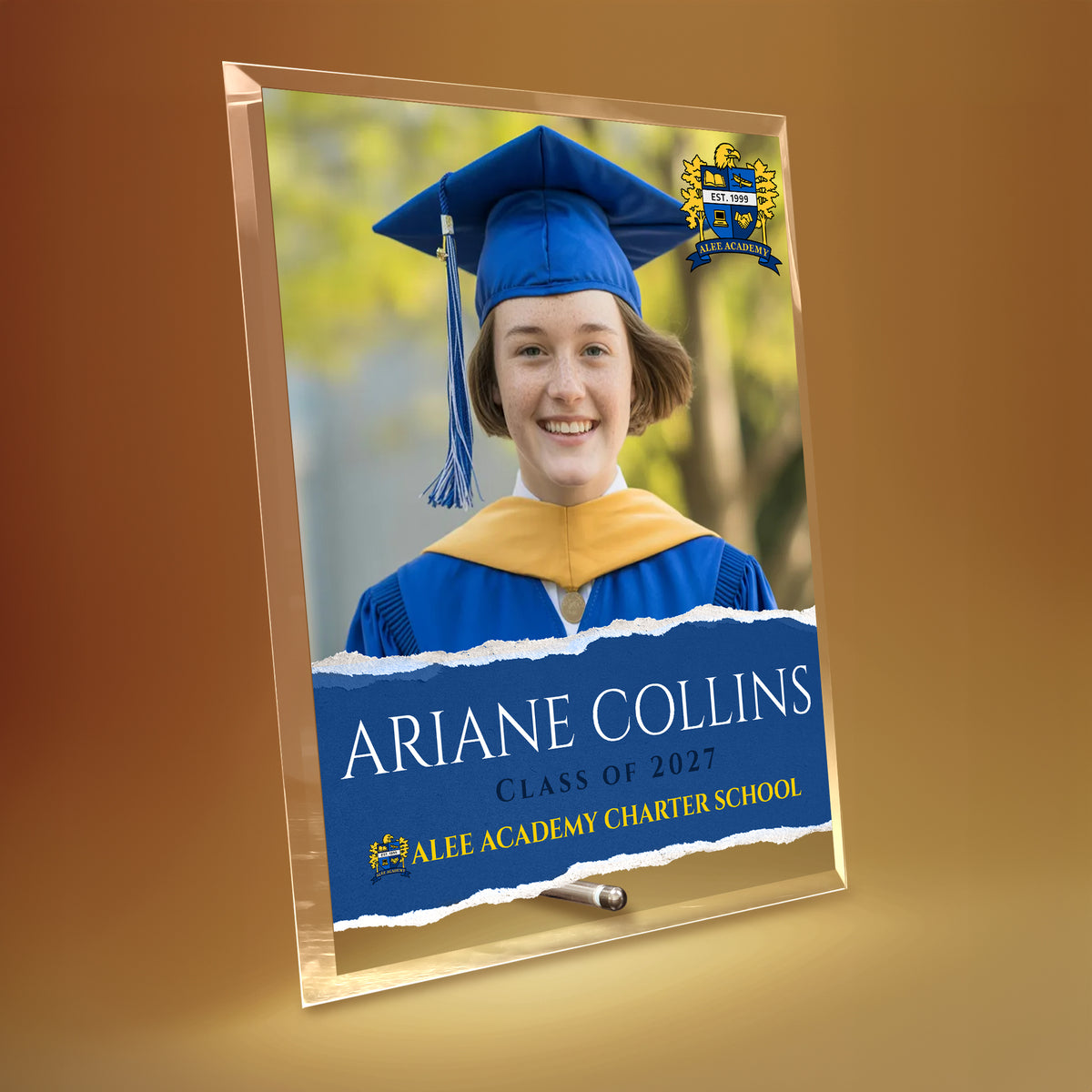 Alee Academy Charter School Glass Plaque Design 3